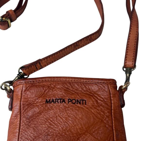 MARTA PONTI Woven Leather Boho Phone Crossbody Purse Hippie Festival Style - Picture 7 of 10